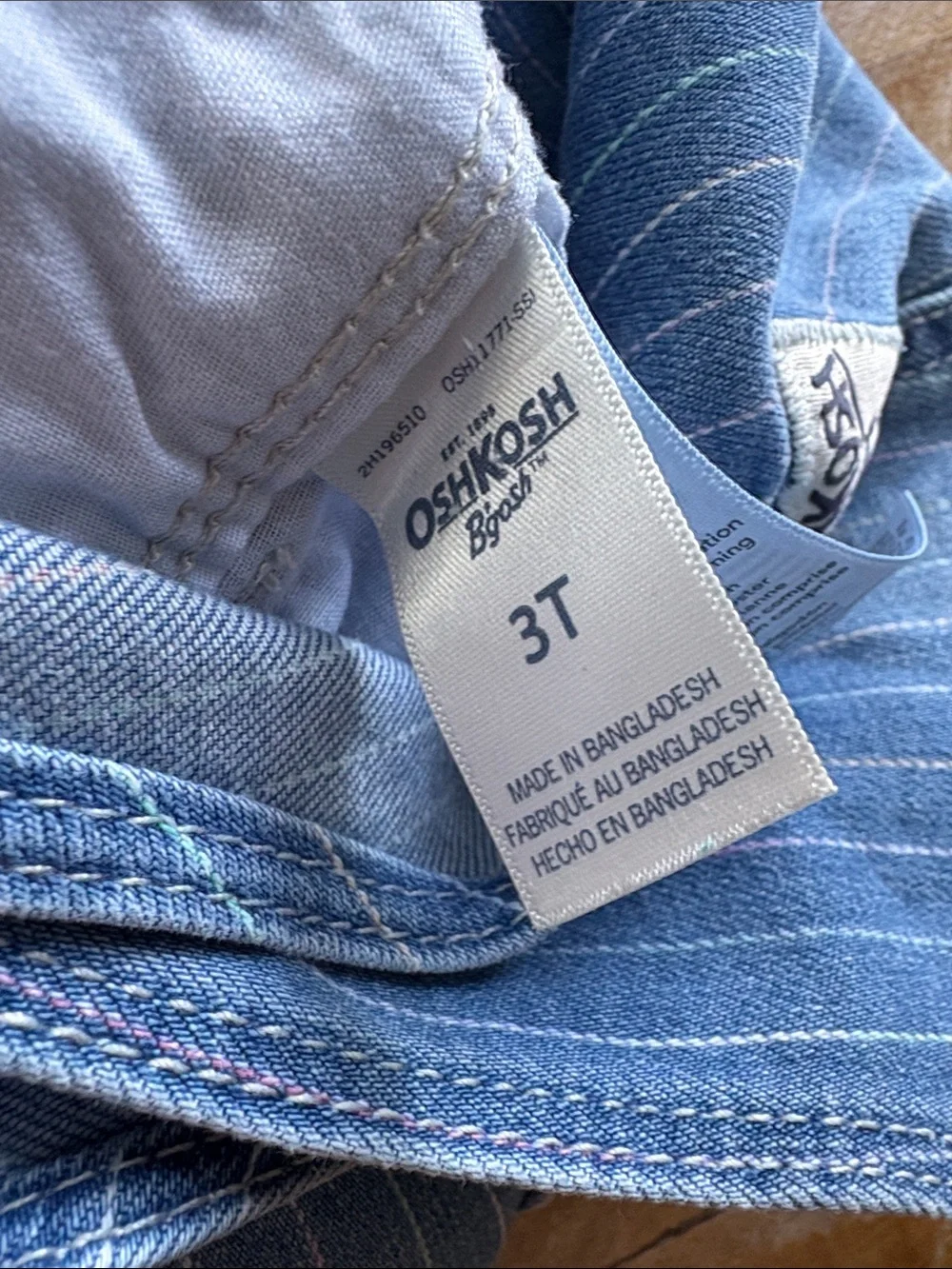 NWOT Oshkosh Pinstripe Denim Overalls 3t